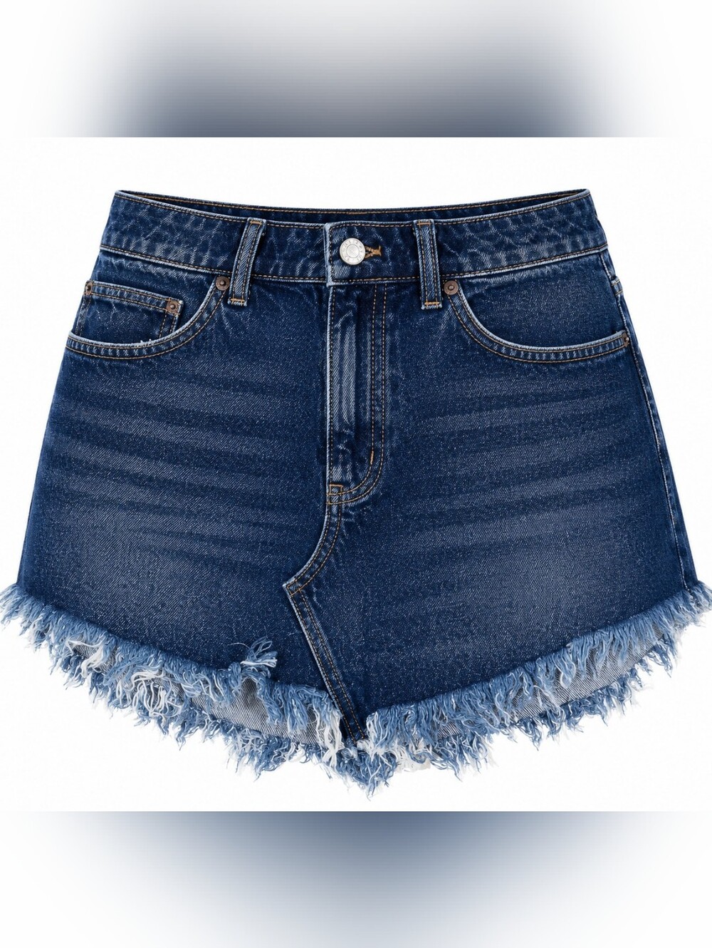 We The Free Bailey Denim Mini Skirt 25 Raw Frayed Hem Blue Festival Boho Western